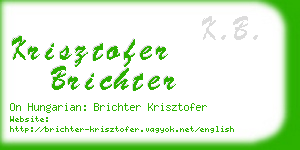 krisztofer brichter business card